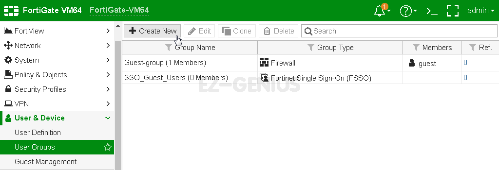 firewall fortigate ldap authentication active direcotry